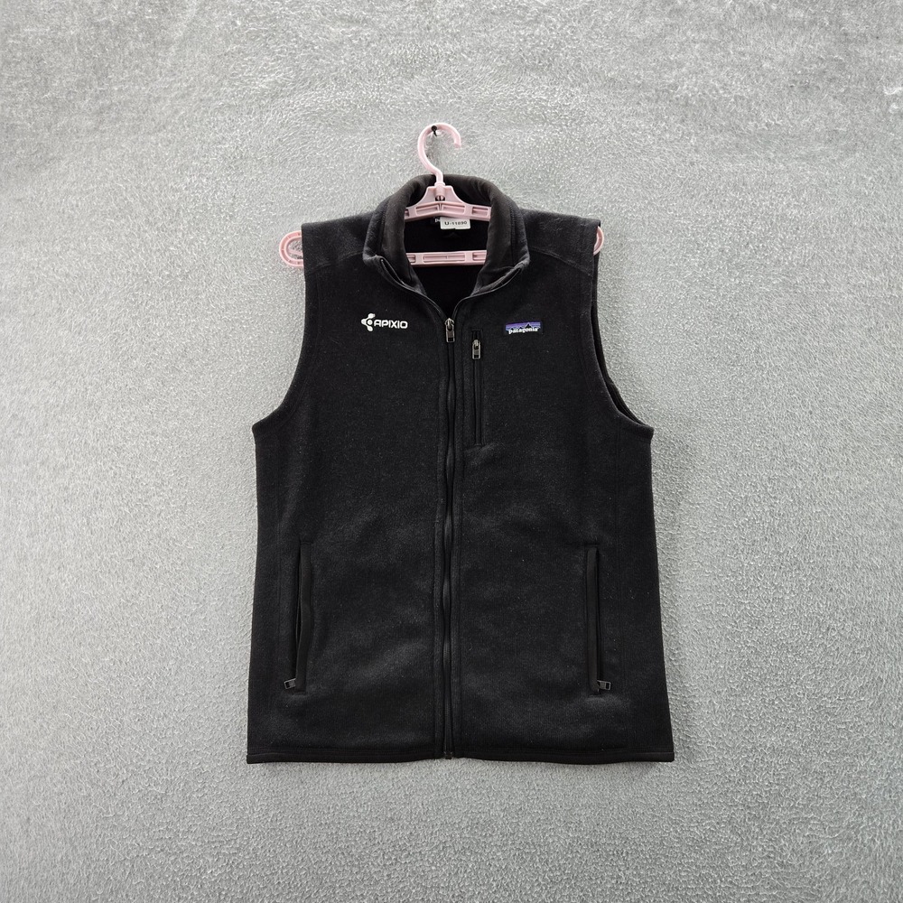 Patagonia Women Vest M Black Embroidered Better Sweater‎ Fleece Zipper Logo